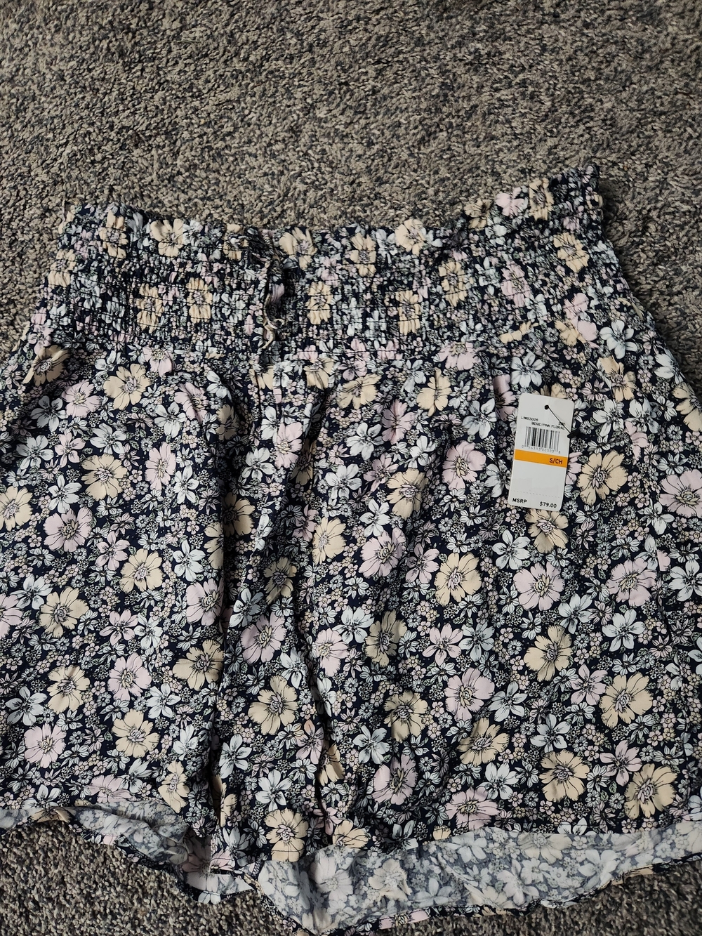 Laundry By Shelli Segal Floral Smocked Waist Shorts With Pockets